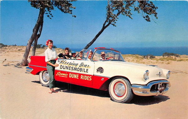 Sleeping Bear Dunesmobiles - Old Postcard View (newer photo)